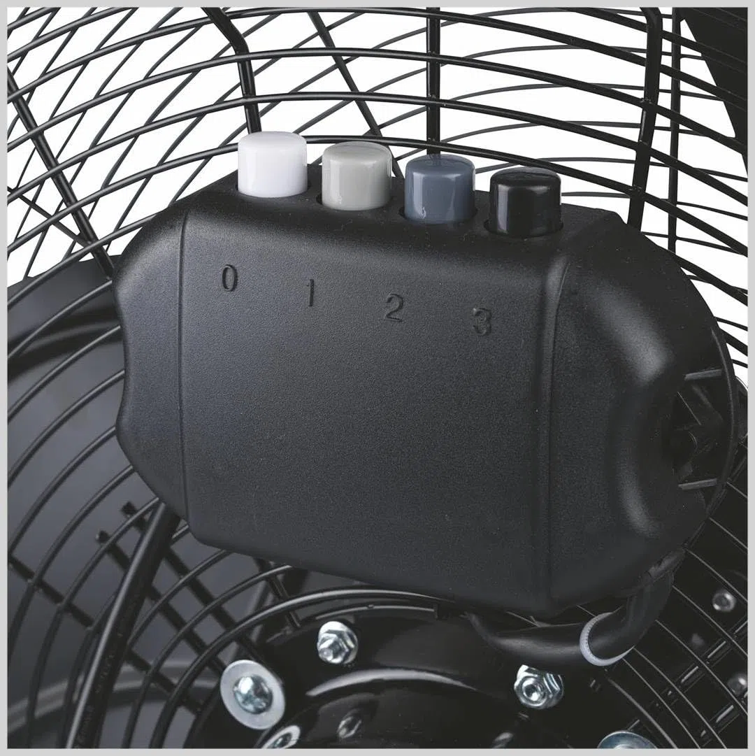 Ventilatore con Stand da Tavolo Pavimento Terra 50cm 3 Velocità Metallo Acciaio Laminato Inclinabile 100W Potente Facile da Trasportare (NERO)