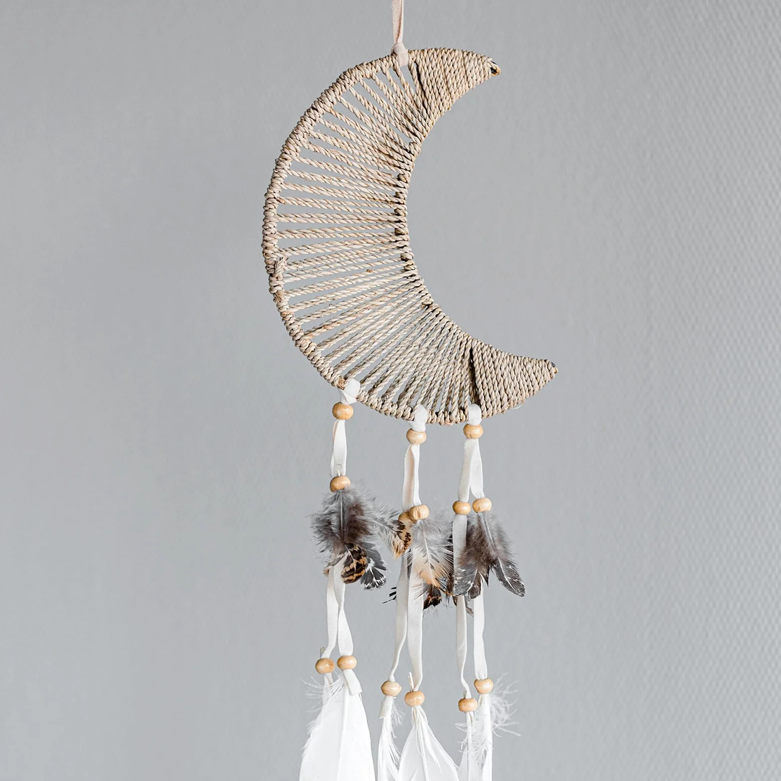 PATIKIL Set Anelli Acchiappasogni, 1 Set 4 Misure Metallo a Forma Luna, Ghirlanda Macramè, Anello Floreale, Cerchio per Casa, Decorazione Appendere Parete Matrimonio, Argento Chiaro