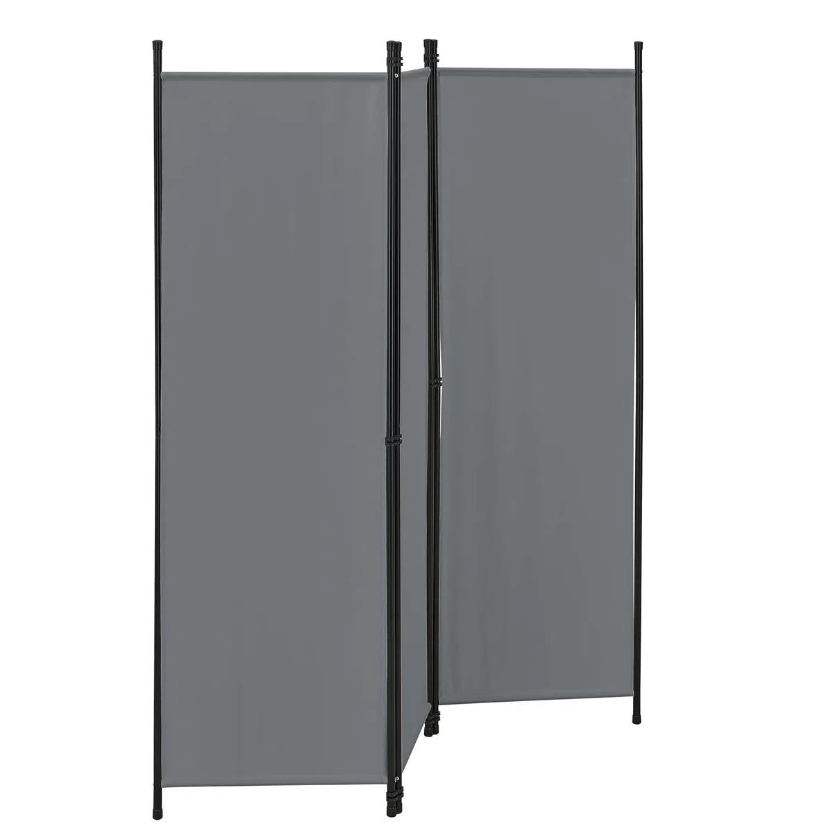 [en.casa] Paravento a 3 Pannelli Separé con Struttura Pieghevole da Interno Muro Divisorio per Spogliatoio Camera da Letto Studio Medico Balcone Terrazza (LxA) 150x171 cm - Grigio Scuro