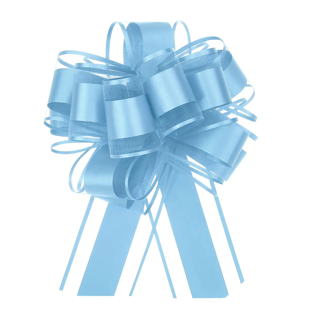 QUARKZMAN 5pz 15cm Fiocchi Regalo Tirante Grande in Organza Fiocco Confezioni Regalo Nastro per Cesti Auto Matrimonio Regali Fiocco di Natale, Azzurro