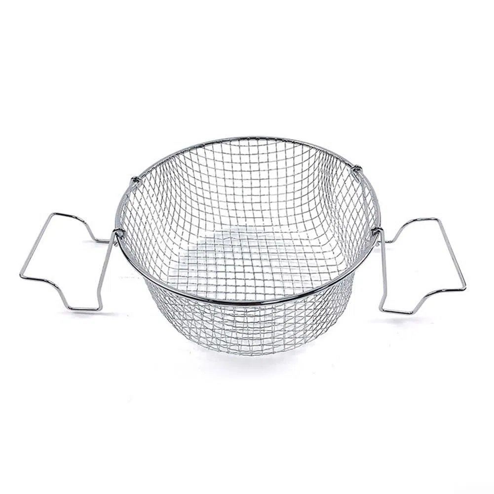 Cestino per friggere in acciaio inox con design a rete pieghevole, per patatine fritte, pasta e verdure, diametro 24 cm, utensile da cucina multifunzione