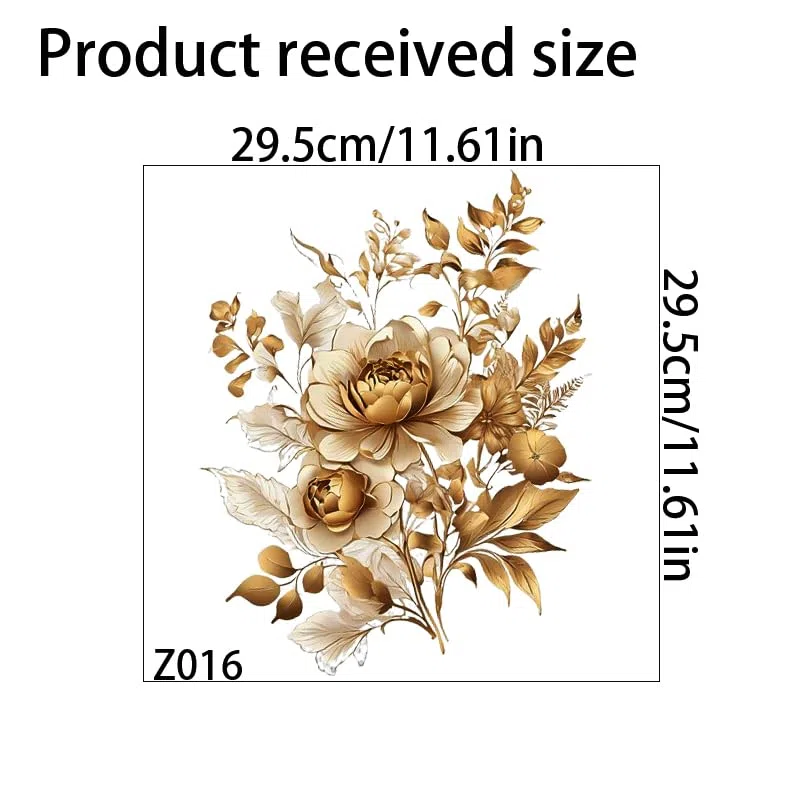 Adesivi per copriwater con fiori di peonia dorata, pesce uccello fiore foglia impermeabile coperchio del water decalcomanie cisterna adesivo da parete per bagno