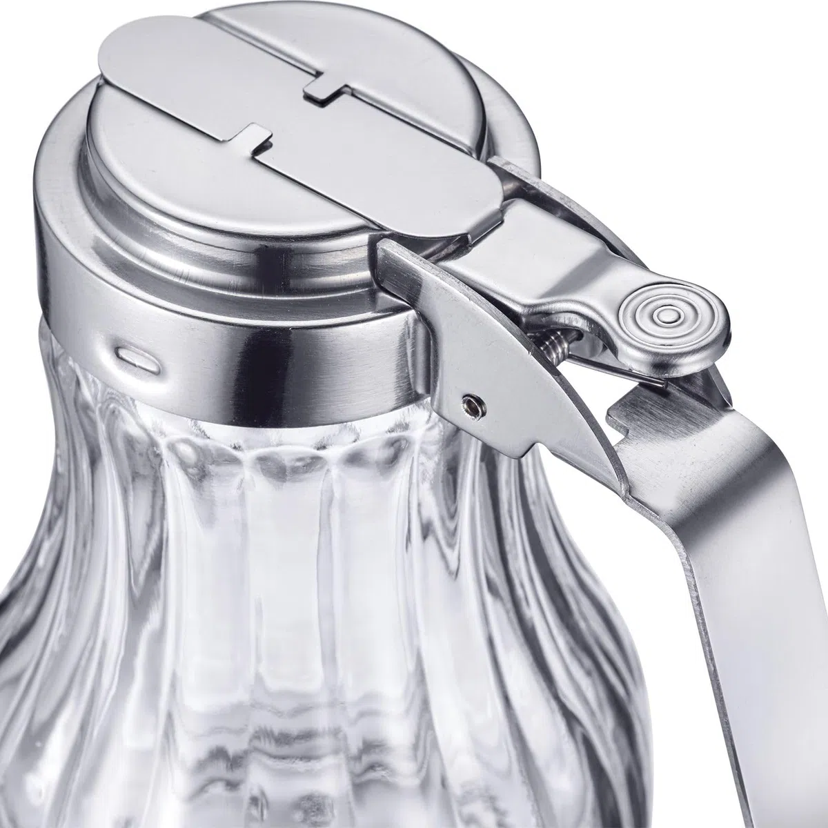 Westmark Contenitore per latte/miele, Capacità: 250 ml, Vetro/Acciaio inox, Berlin, Trasparente/Argento, 65302260