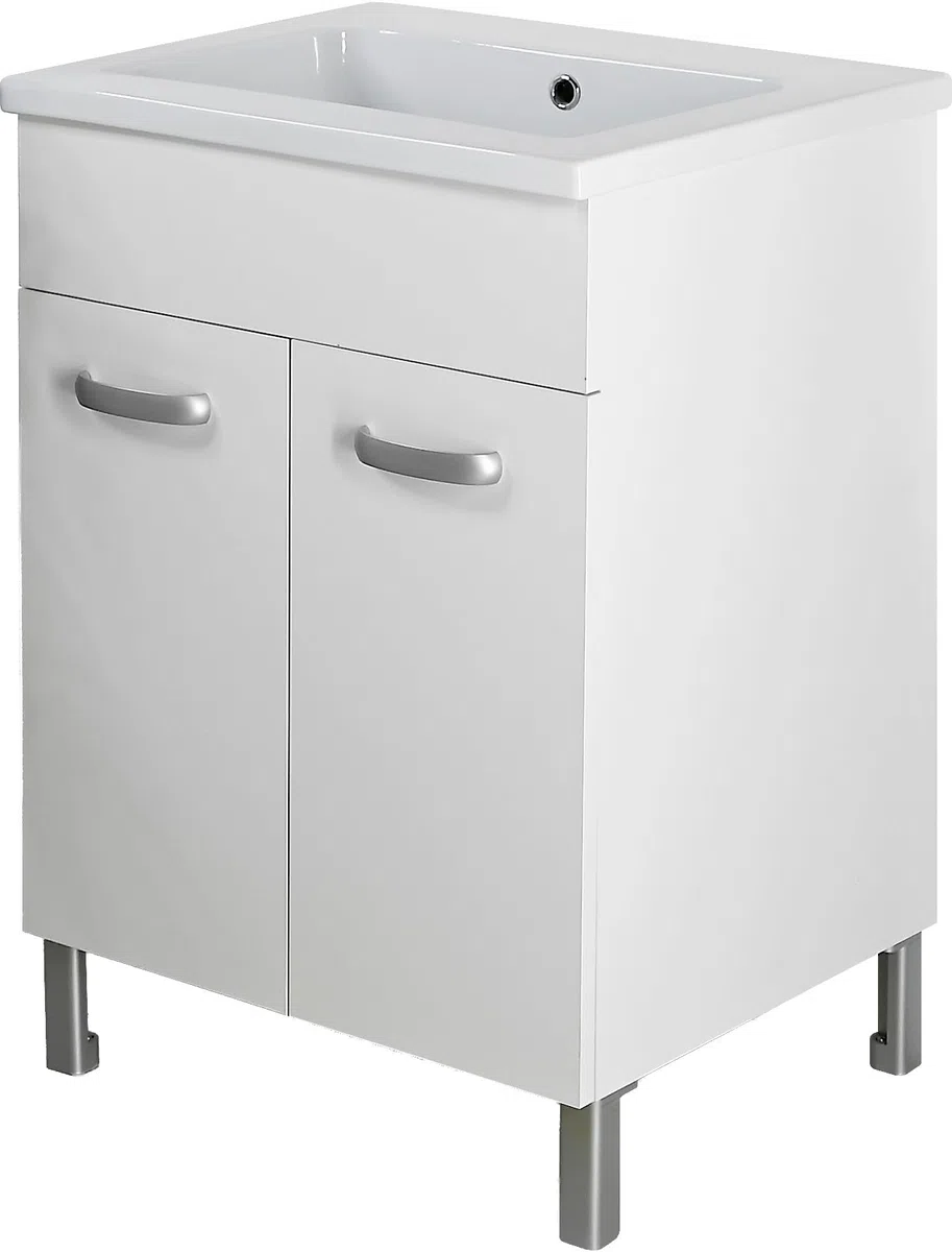 Ceramcia Tuscia Mobile LAVATOIO Ceramica 60 x 51 x H 88 YORK Design Bianco Antigraffio con Vasca Profonda 25,5 cm (NO Foro Rubinetto)