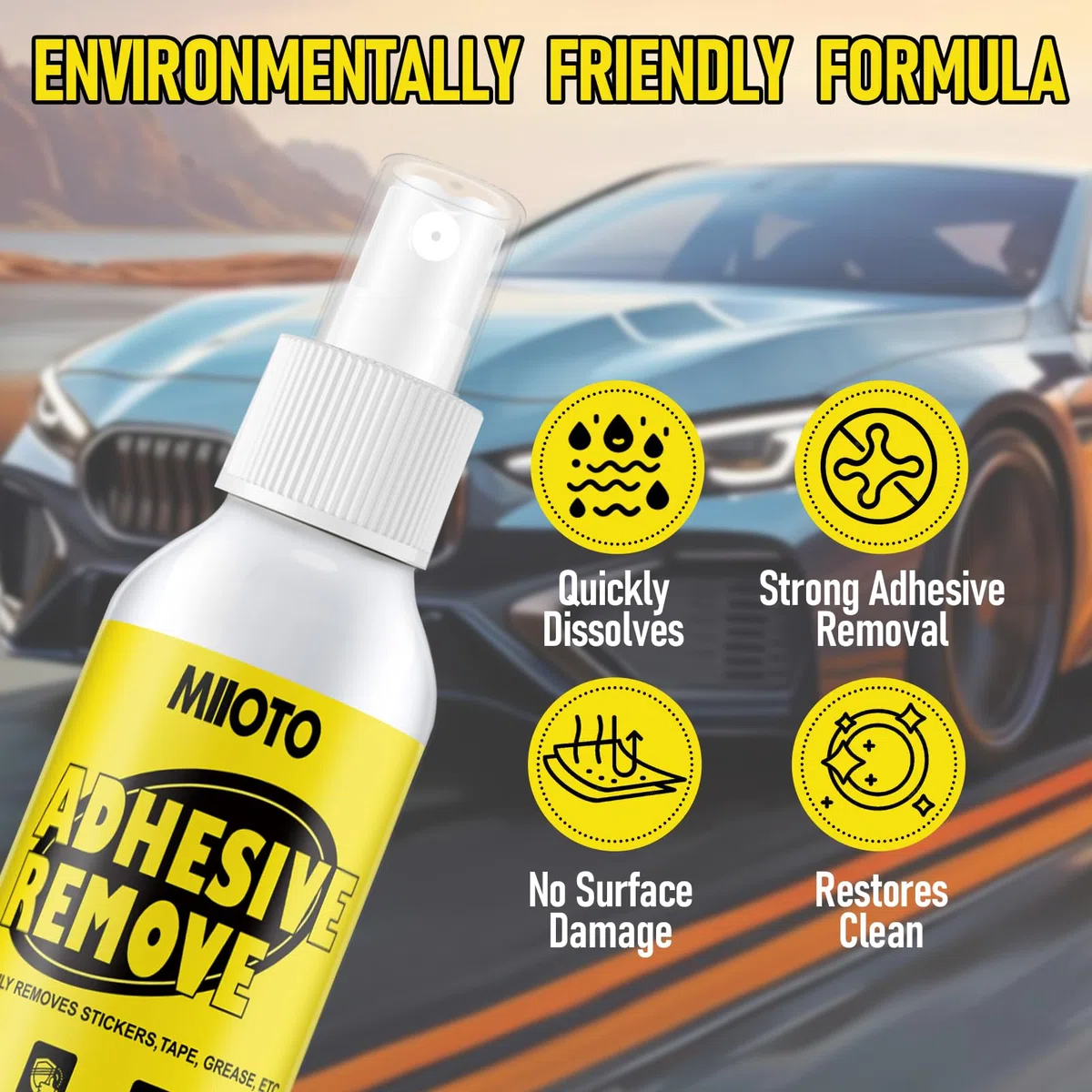 Miioto 120ML Rimuovi Colla, Sciogli Silicone, Solvente Rimuovi Silicone, Dotato di Raschietto Multiuso, Rimuove Rapidamente Etichette e Colla Ostinate Senza Lasciare Residui