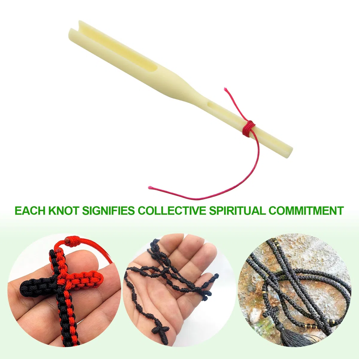 Strumento per annodare rosario, materiale per la creazione di rosario, kit per la creazione di rosari, strumento per legare nodi per perline per la realizzazione di rosari