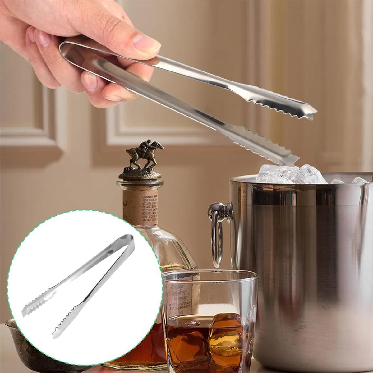 6 Confezione da Mini Pinze da Portata in Acciaio Inox, Pinze per Zucchero, 15cm Pinza da Ghiaccio, Pinza da Portata, per Matrimoni, Feste, Bar, Grill
