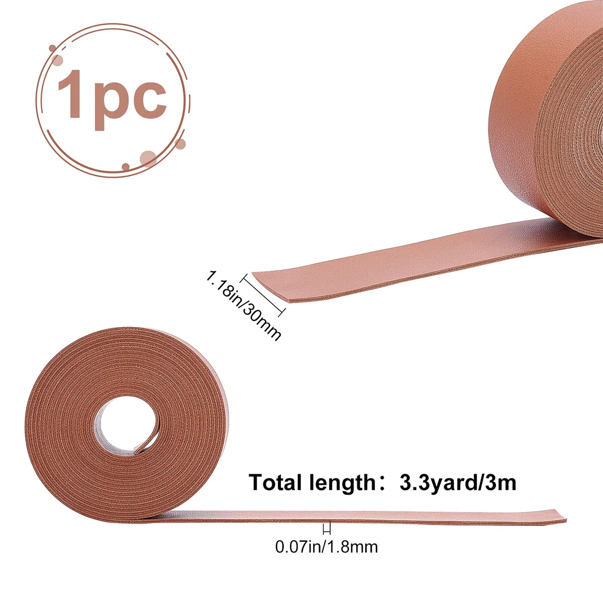 GORGECRAFT Cinghie in Pelle con Cordoncino Piatto Strisce 30mm Cinturino Largo in Pelle Fai da Te 3m Lungo per Abbigliamento, Confezionamento di Gioielli, Progetti Artistici (caffè)