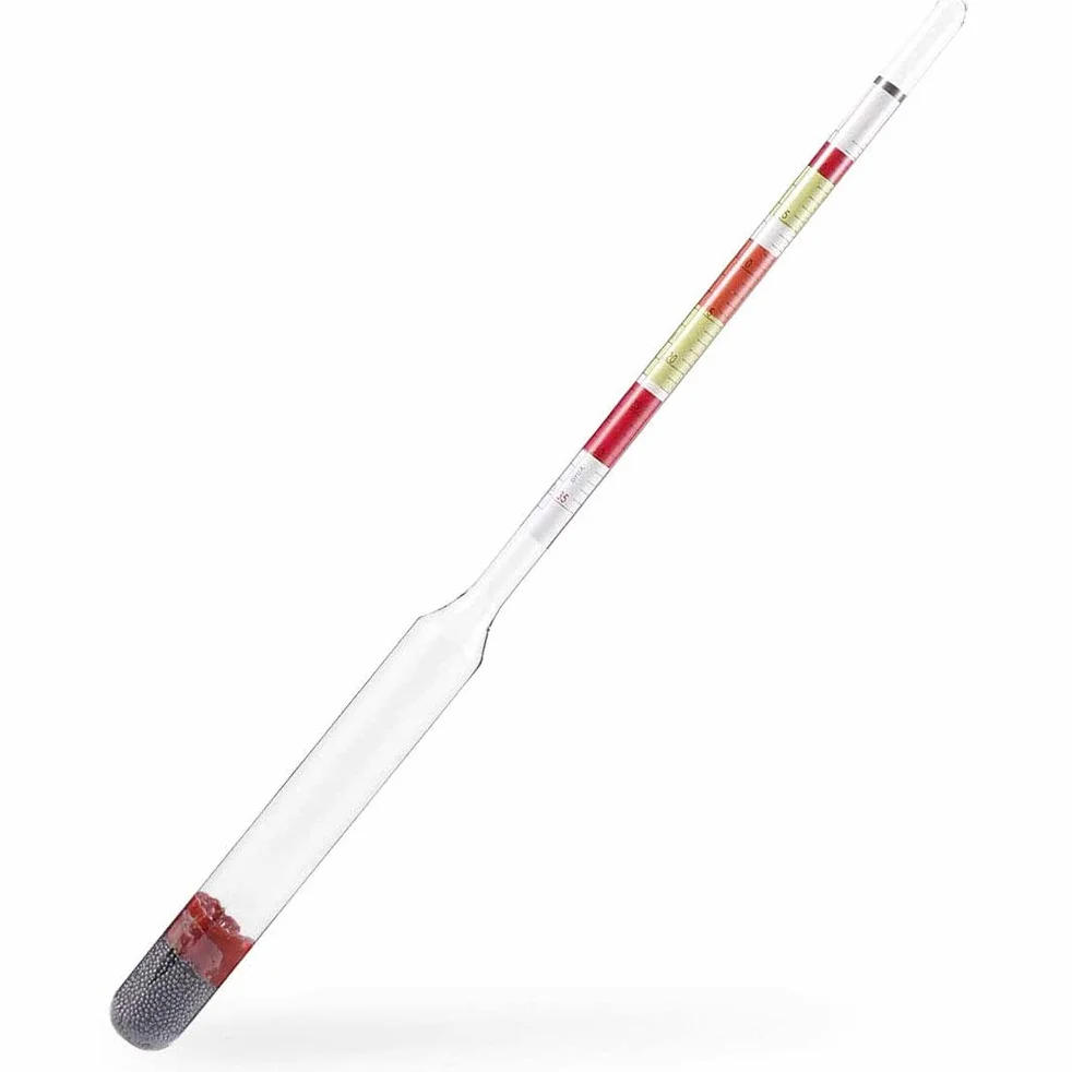 Akozon 3 Idrometro in Scala per Misurazione Alcol e - 3 in 1 Densimetro per Vino per la Birra e Birra - Costruzione in Vetro (Colore assortito)