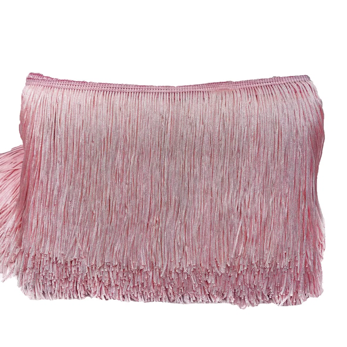 Bordo con frange, 20 cm x 3 m, nastro decorativo per frange, frangia di seta, per cucito, fai da te, vestiti, lingerie, costumi, decorazioni per costumi, rosa antico