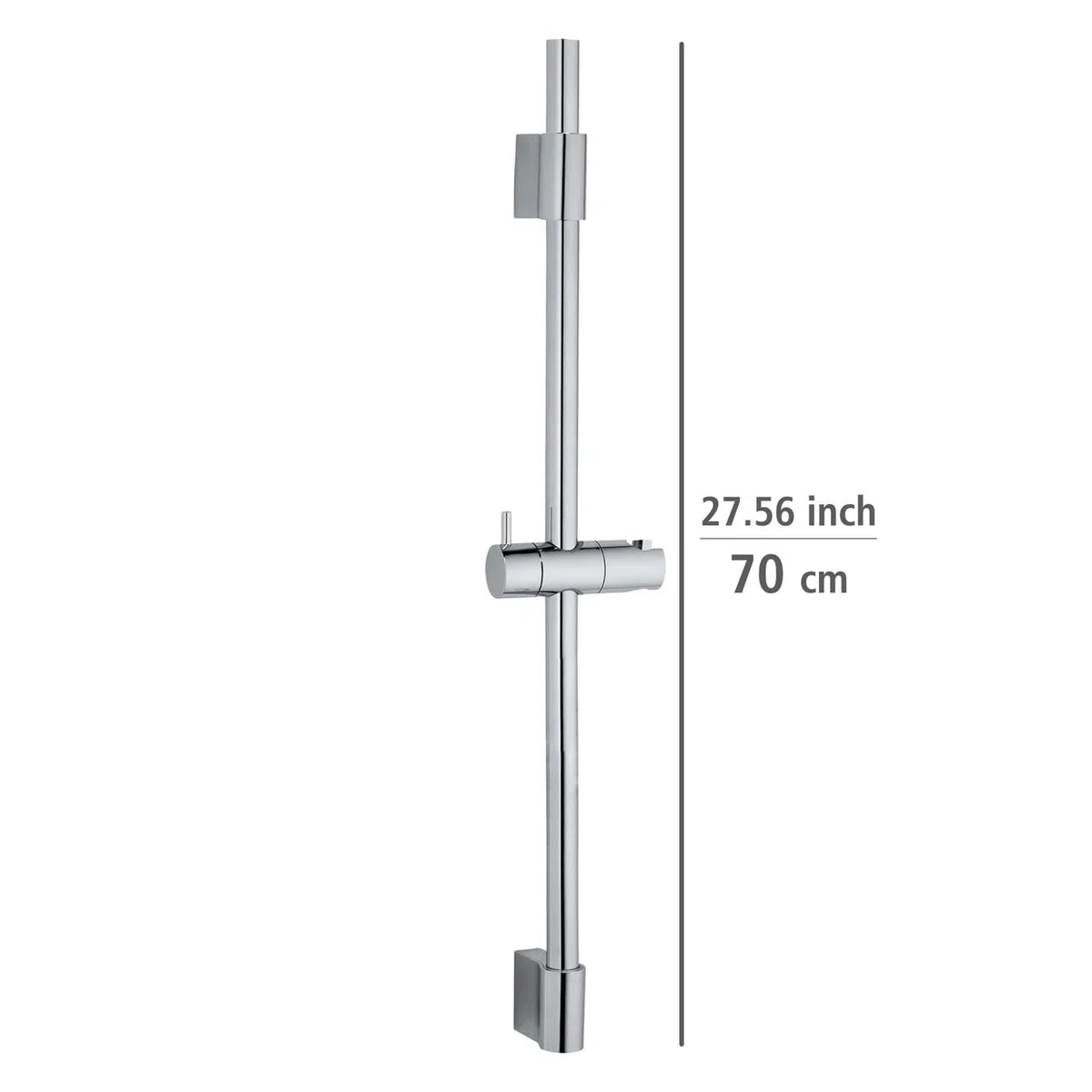 Wenko Asta per doccia Classic, asta per doccia con supporto per doccetta a mano per doccia o vasca in acciaio inossidabile con supporto a parete mobile, dimensioni (L/P x A): Ø 2,2 x 70 cm, cromata