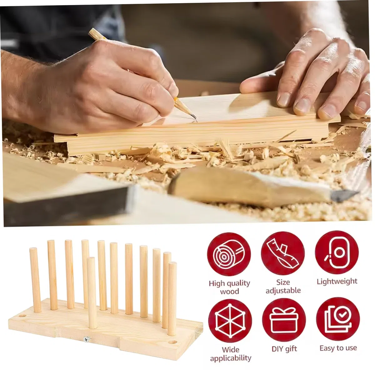 Fabbricatore di fiocchi creatore di nastri in legno con aste di centraggio Strumento portatile leggero per la creazione di fiocchi per confezioni regalo per gli appassionati del fai da te