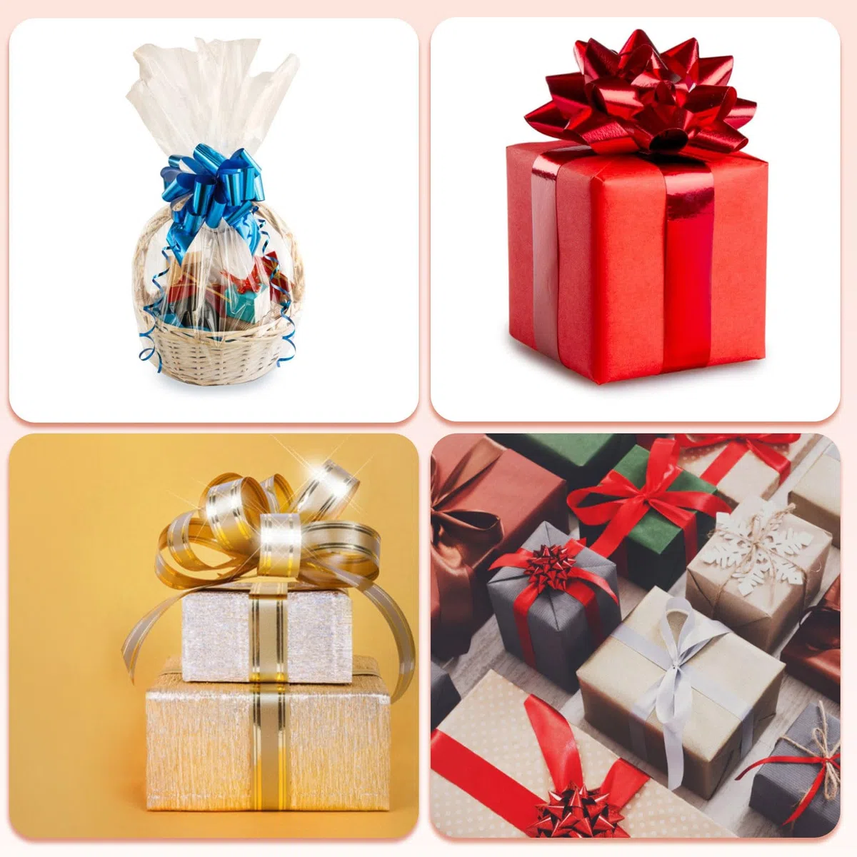 QUARKZMAN 5pz 15cm Fiocchi Regalo Tirante Grande in Organza Fiocco Confezioni Regalo Nastro per Cesti Auto Matrimonio Regali Fiocco di Natale, Azzurro